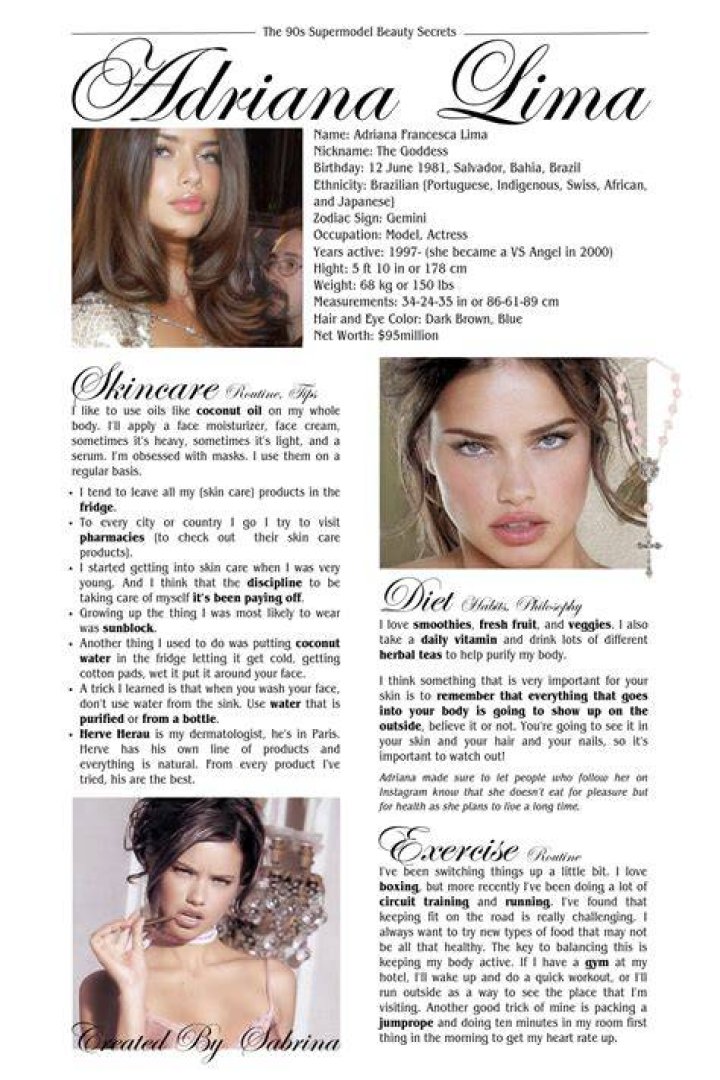 The Ultimate Adriana Lima Diet Guide: Secrets for a Supermodel Body